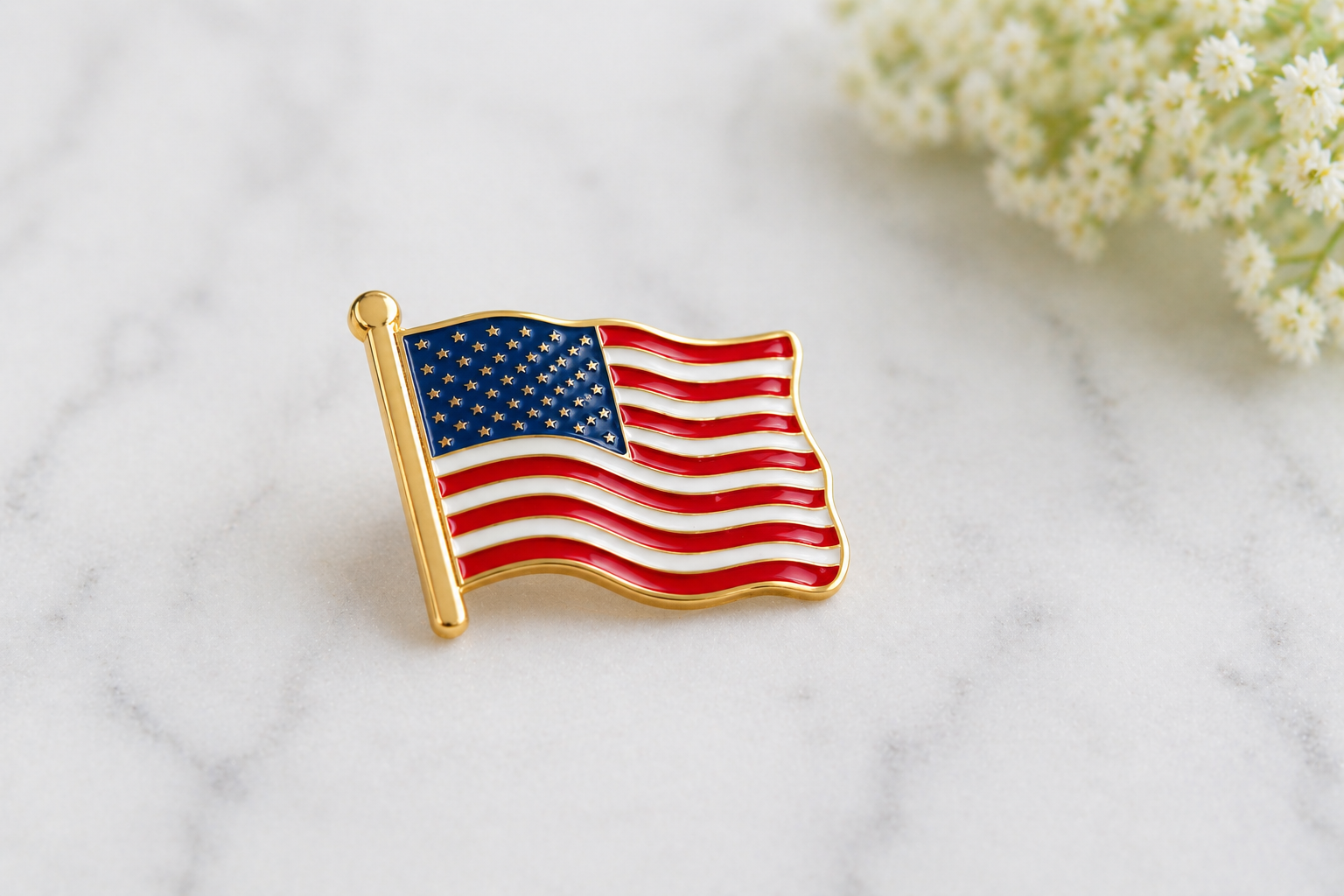Classic American Flag Pin Badge